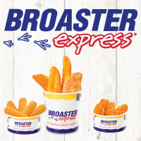 Broaster express mozzarella cheese sticks, potato wedges and chicken tenders