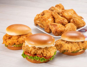 chicken sandwhiches and chicken wings