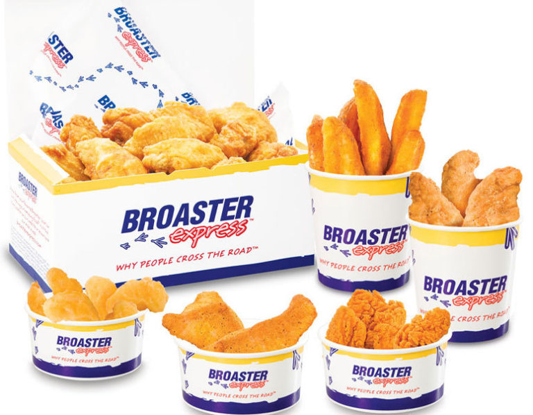 broaster chicken wings and fries